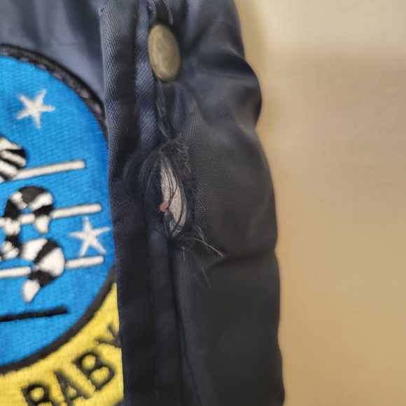 Vintage U.S. Navy Satin Bomber Jacket "Coolest Jacket" Navy Aviator Bomber sz Sm - Picture 12 of 16